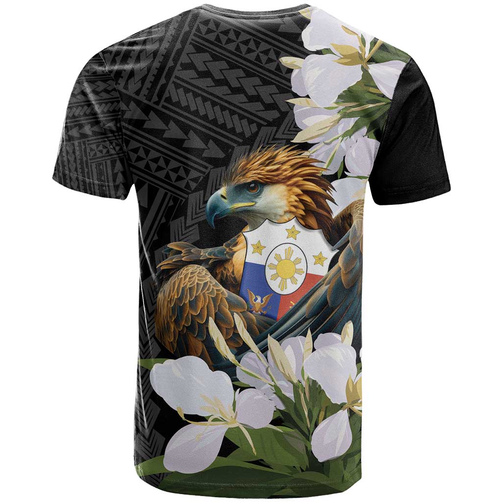 Philippines Eagle with Coat Of Arm T-Shirt Simple Sampaguita Jasmine Graphic Tee
