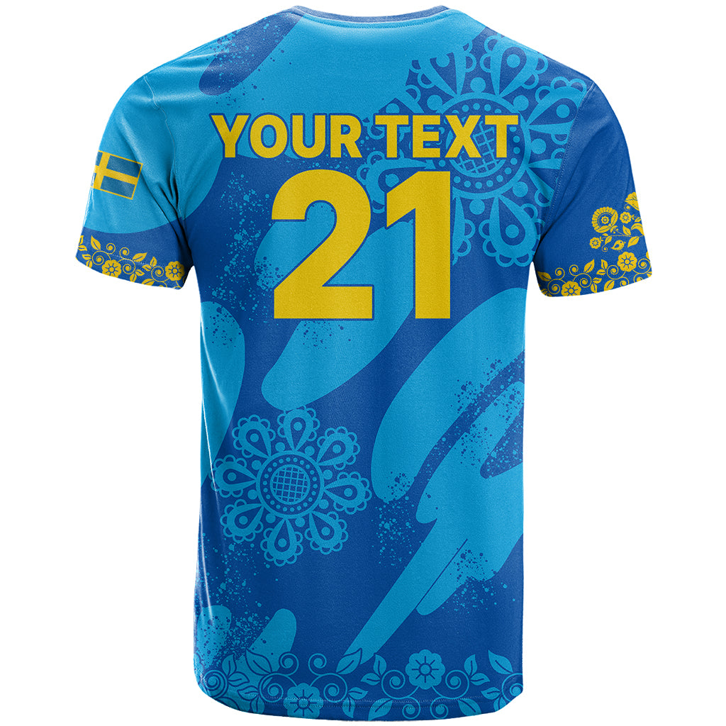 Custom Sweden Women Football T-Shirt Blagult World Cup Graphic Tee