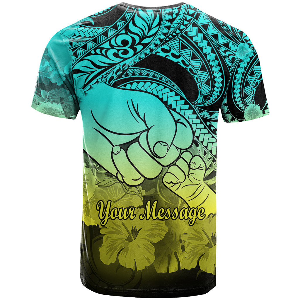 Personalised Polynesian Pride Happy Father Day T-Shirt I Love You Dad - Polynesian Tribal Gradient 1 Graphic Tee