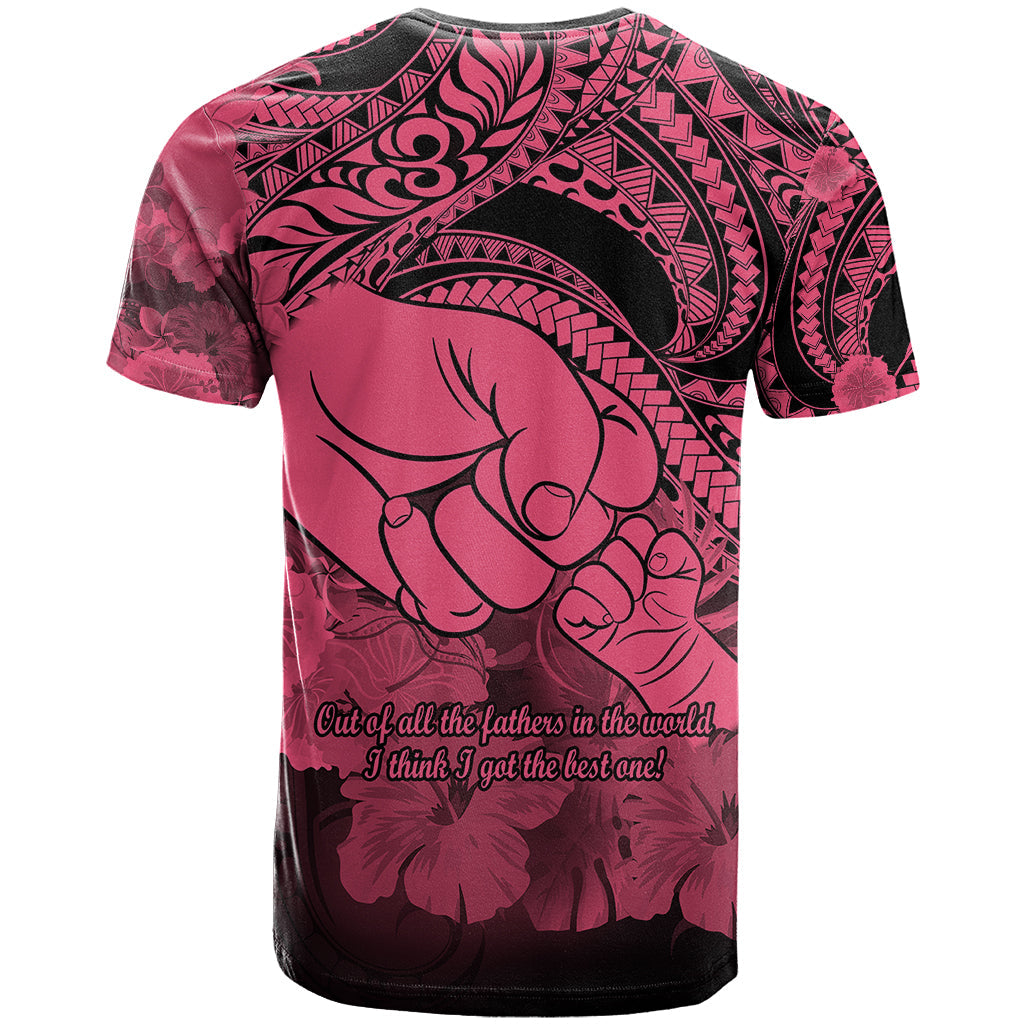 Polynesian Pride Happy Father Day T-Shirt I Love You Dad - Polynesian Tribal Pink Graphic Tee