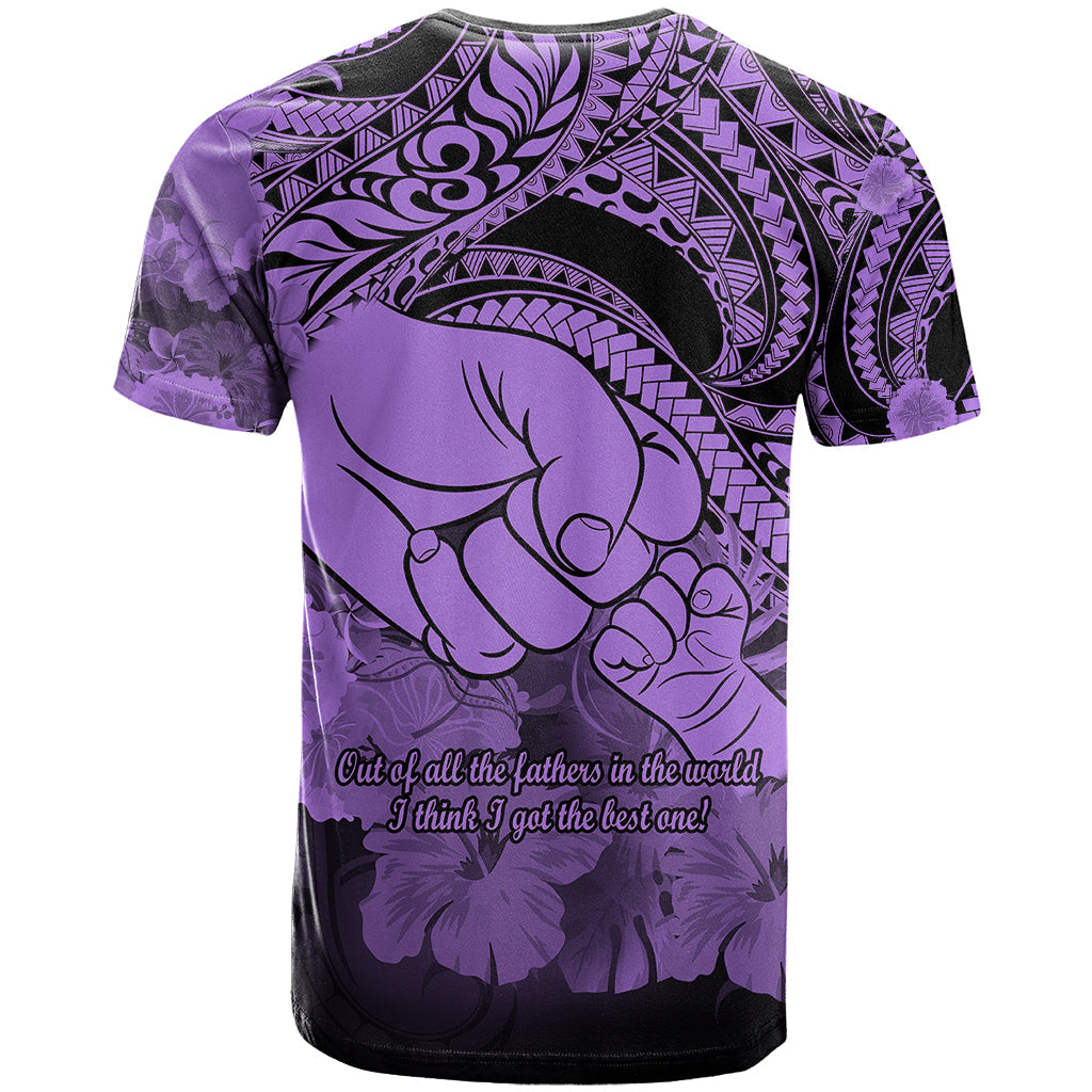 Polynesian Pride Happy Father Day T-Shirt I Love You Dad - Polynesian Tribal Purple Graphic Tee