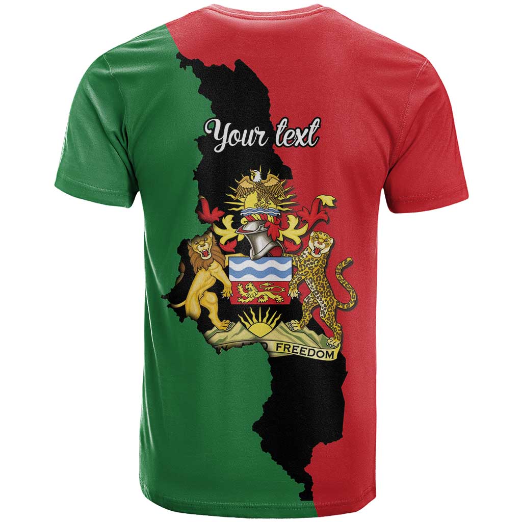 Personalized Malawi Flag Map T-Shirt Simple Malawi Emblem Coat of Arms Graphic Tee