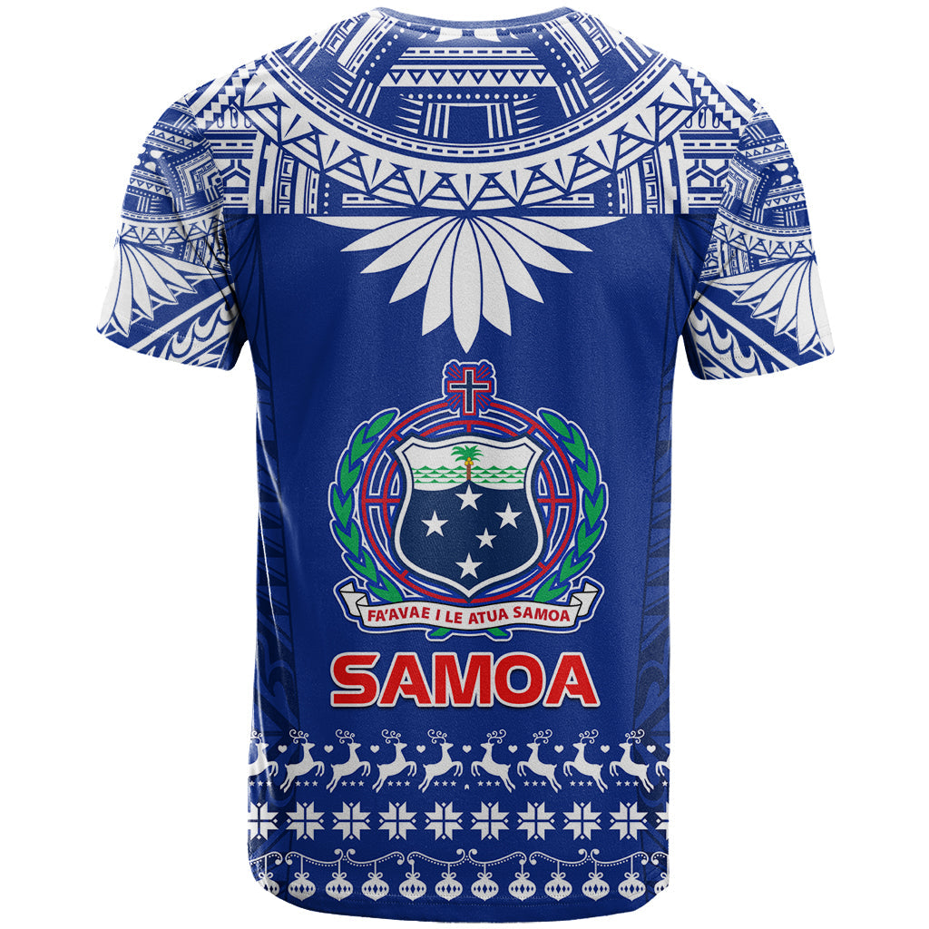Toa Samoa Christmas T-Shirt Samoa Siva Tau Manuia Le Kerisimasi Blue Vibe Graphic Tee