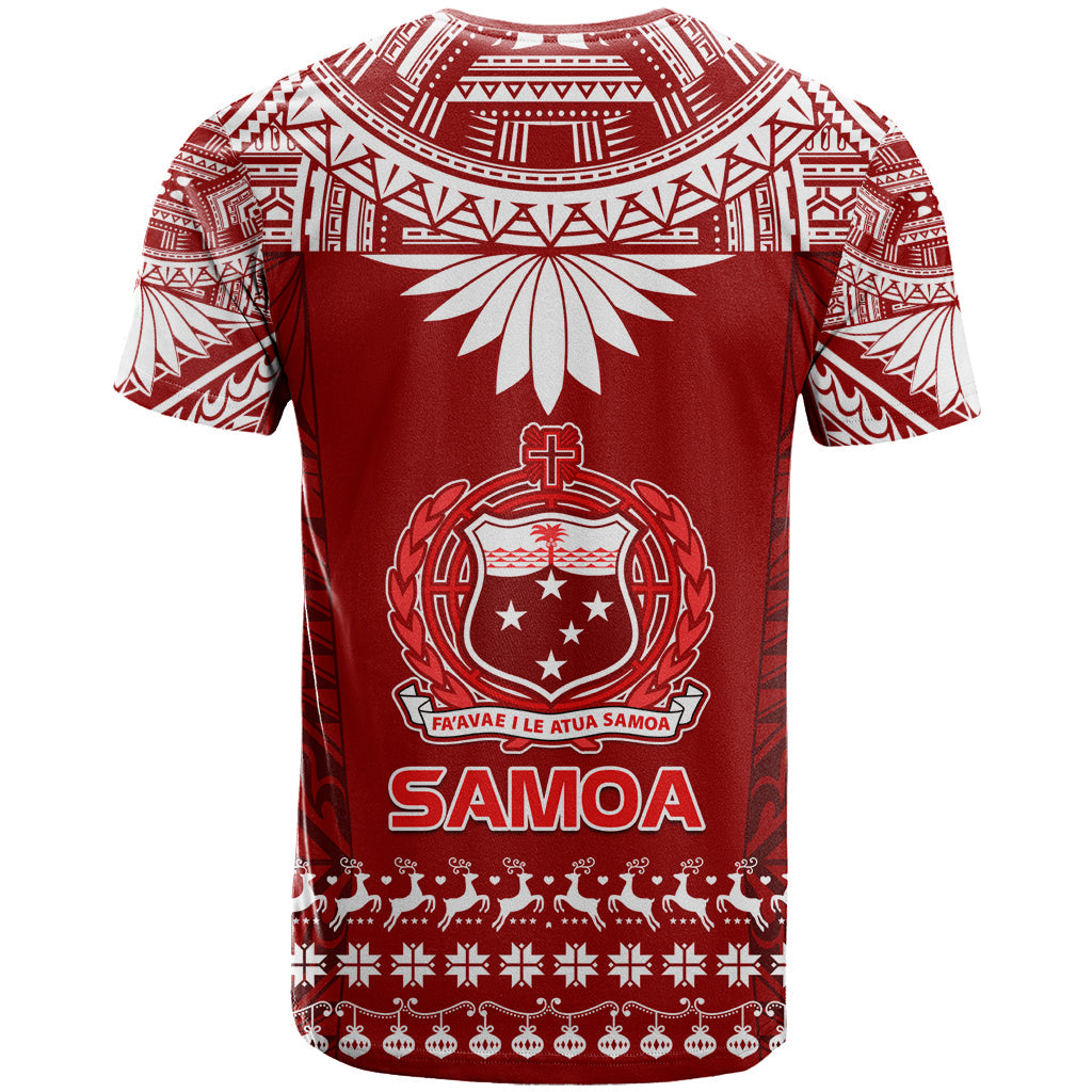 Toa Samoa Christmas T-Shirt Samoa Siva Tau Manuia Le Kerisimasi Red Vibe Graphic Tee
