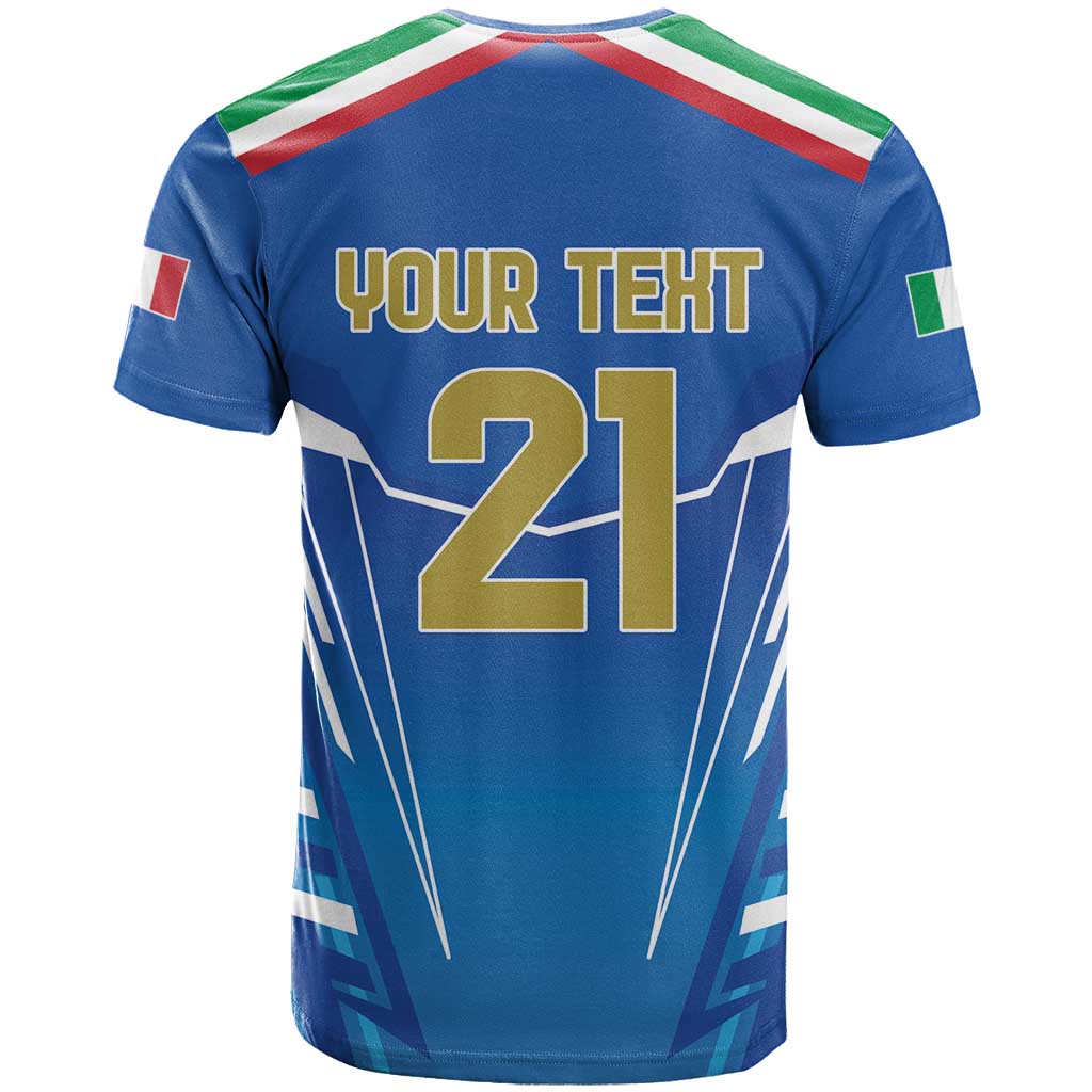 Italy Rugby Custom T-Shirt Italian Wolf Mascot Go Gli Azzurri Graphic Tee