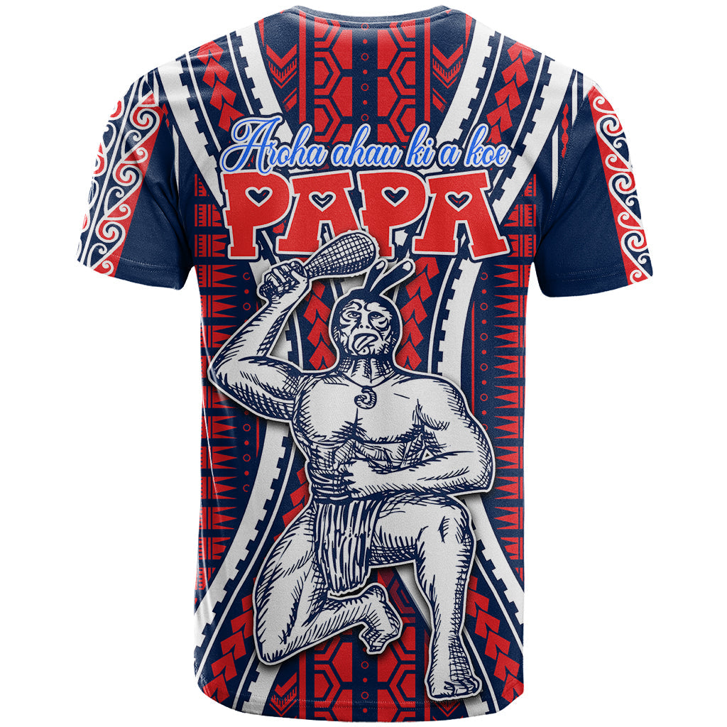 Aotearoa Father's Day Gift For Dad T-Shirt Aroha Ahau Ki A Koe Papa - Maori Style Pattern Graphic Tee