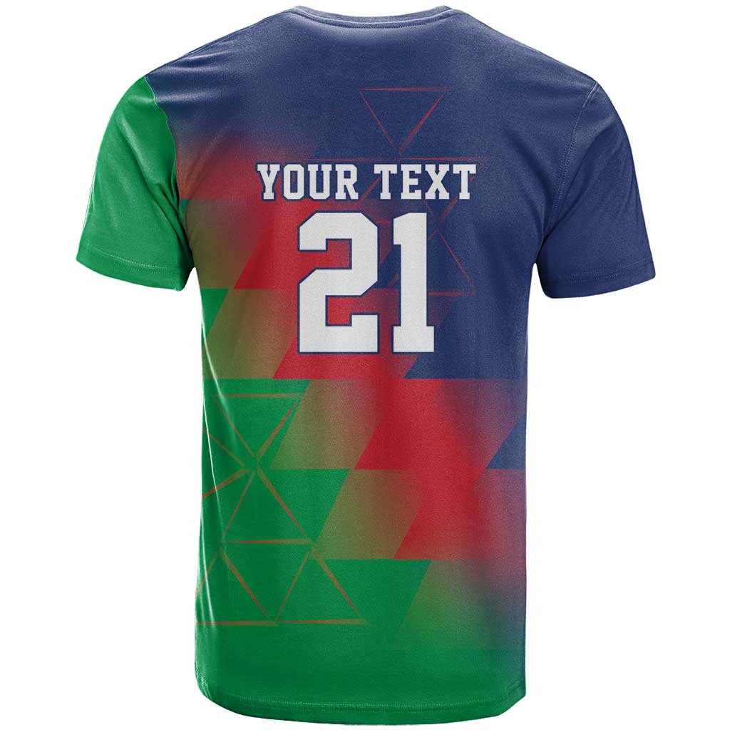 Namibia Cricket Custom T-Shirt Namibian Gold Sun Flag Motif Graphic Tee