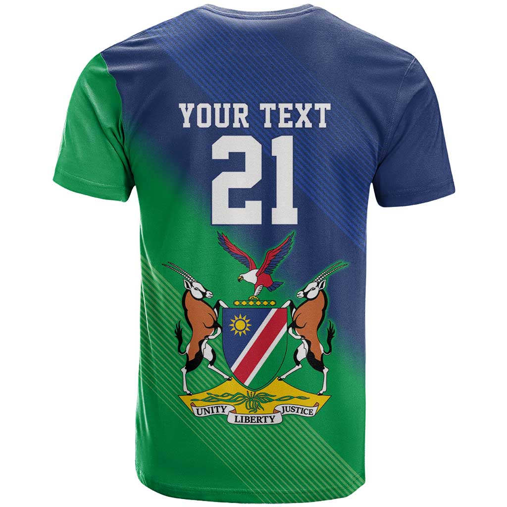 Namibia Rugby Custom T-Shirt Welwitschias African Fish Eagle Graphic Tee