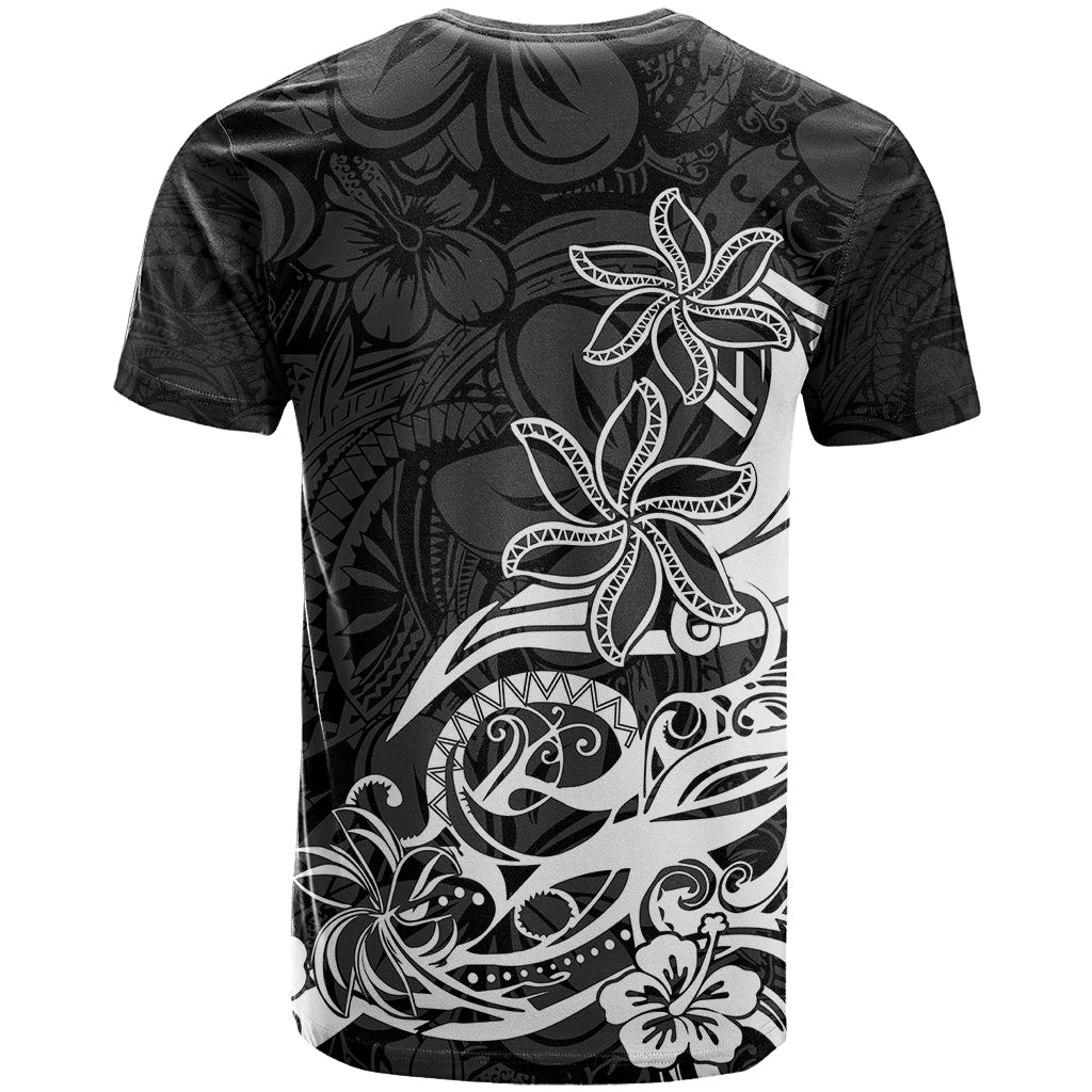 Polynesian Sunset Plumeria T-Shirt Pacific Island Tribal Black Style Graphic Tee
