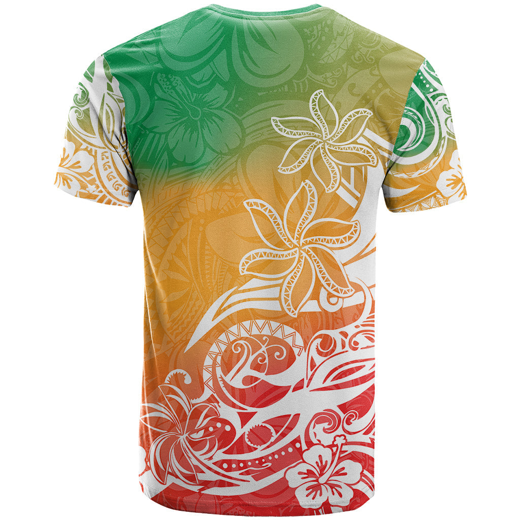 Polynesian Sunset Plumeria T-Shirt Pacific Island Tribal Reggae Style Graphic Tee