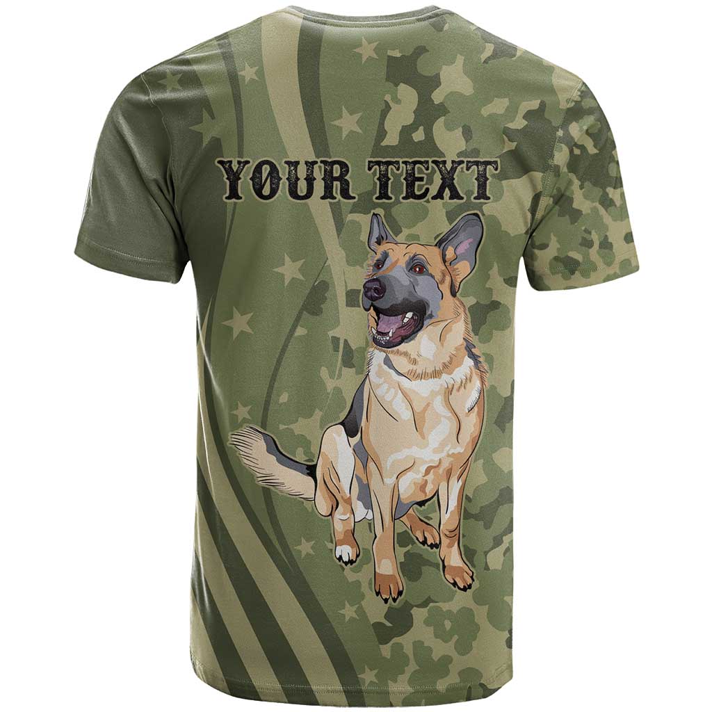 United States Canine Personalized T-Shirt USA Military K9s Camouflage Graphic Tee