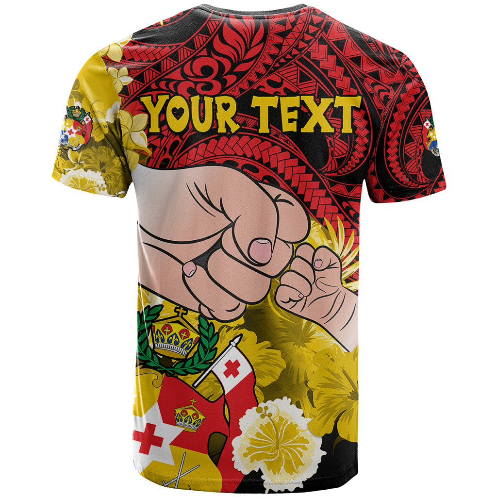 Personalised Dads Day Tonga T-Shirt Dad Ofa lahi atu - Polynesian Flowers Tribal Graphic Tee