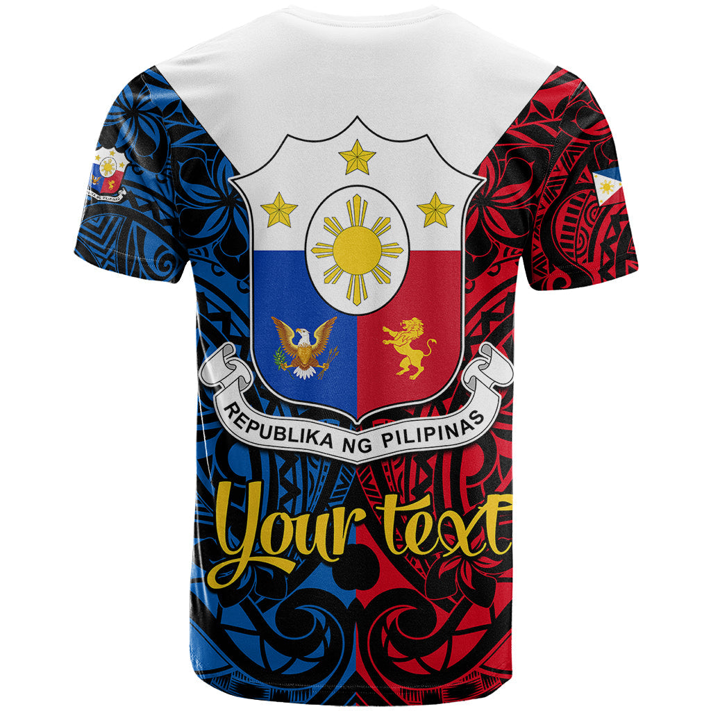 Personalised 125th Independence Anniversary Philippines T-Shirt Polynesian Pilipinas Flag Style - Black Graphic Tee