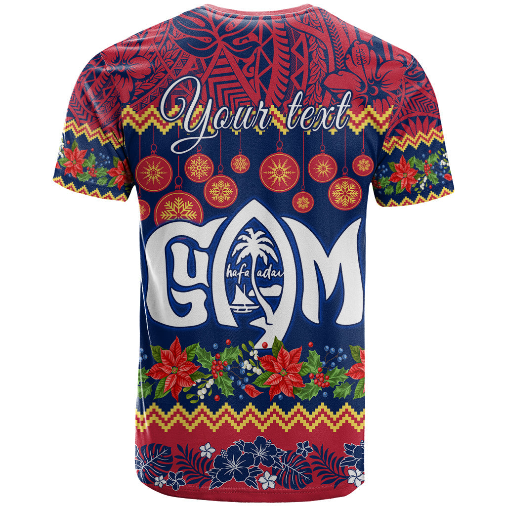 Personalised Guam Christmas T-Shirt Felis Pusgua Santa Beach Polynesian Pattern Graphic Tee