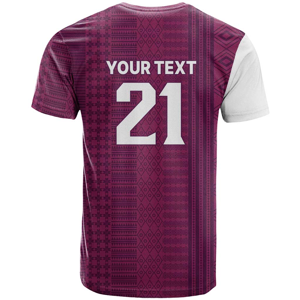 Qatar WC26 Custom T-Shirt Funny La'eeb with Arabic Pattern Graphic Tee