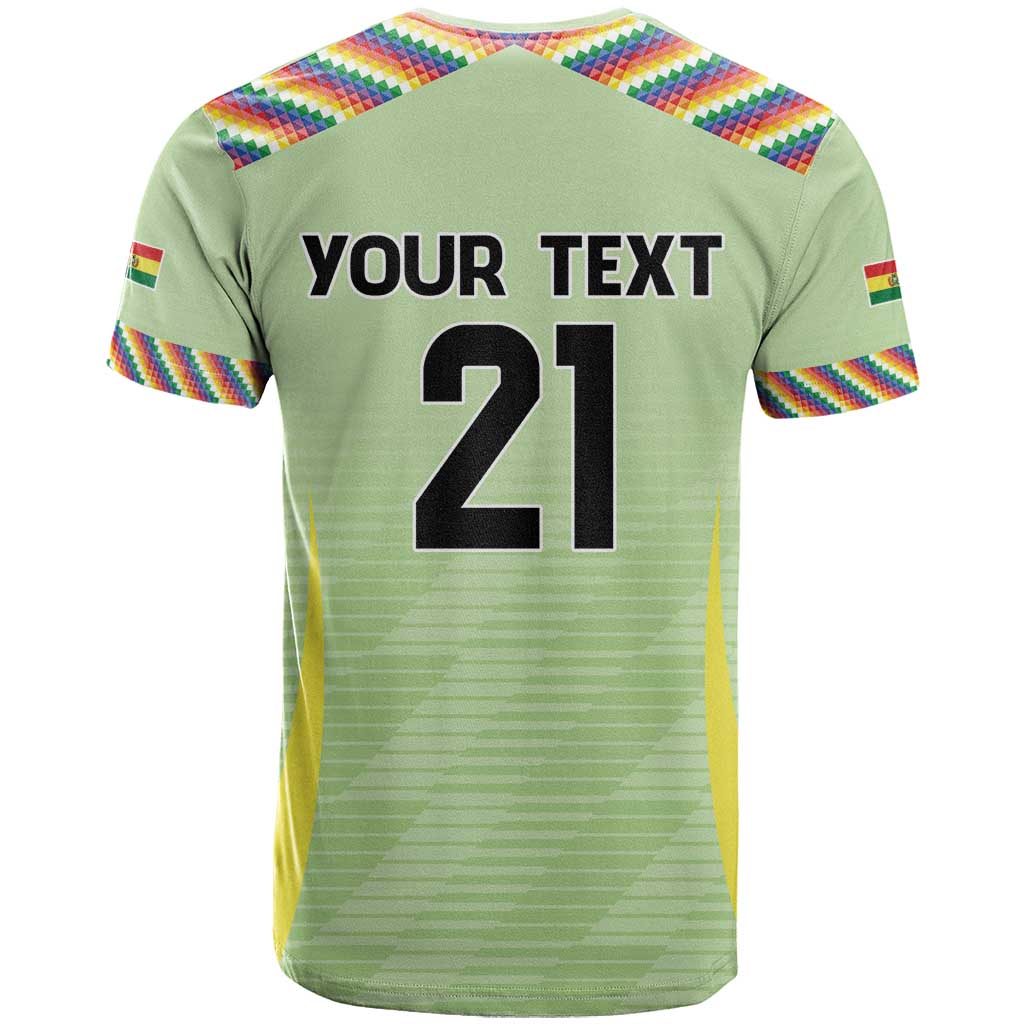 Bolivia Football Custom T-Shirt Wiphala Flag Pattern Spirit Graphic Tee