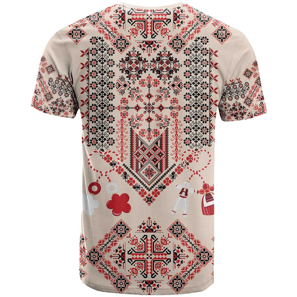 Vintage Martisor Day Martenitsa T-Shirt Traditional Romanian Embroidery No1 Graphic Tee