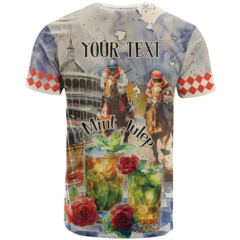 Personalized Kentucky Horse Race T-Shirt With Mint Julep Cocktail Graphic Tee