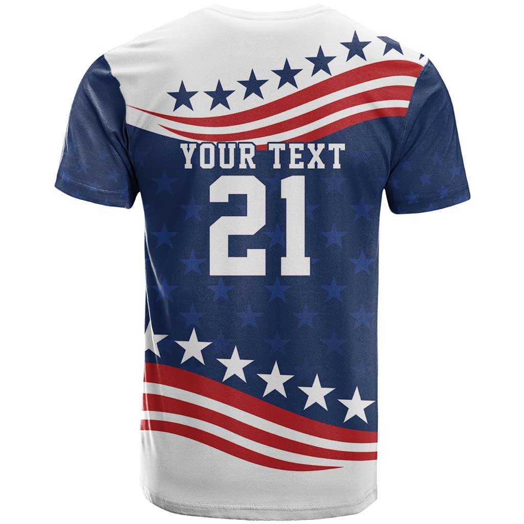 United States Pacific Rugby Custom T-Shirt USA Classic Sporty Pattern Graphic Tee