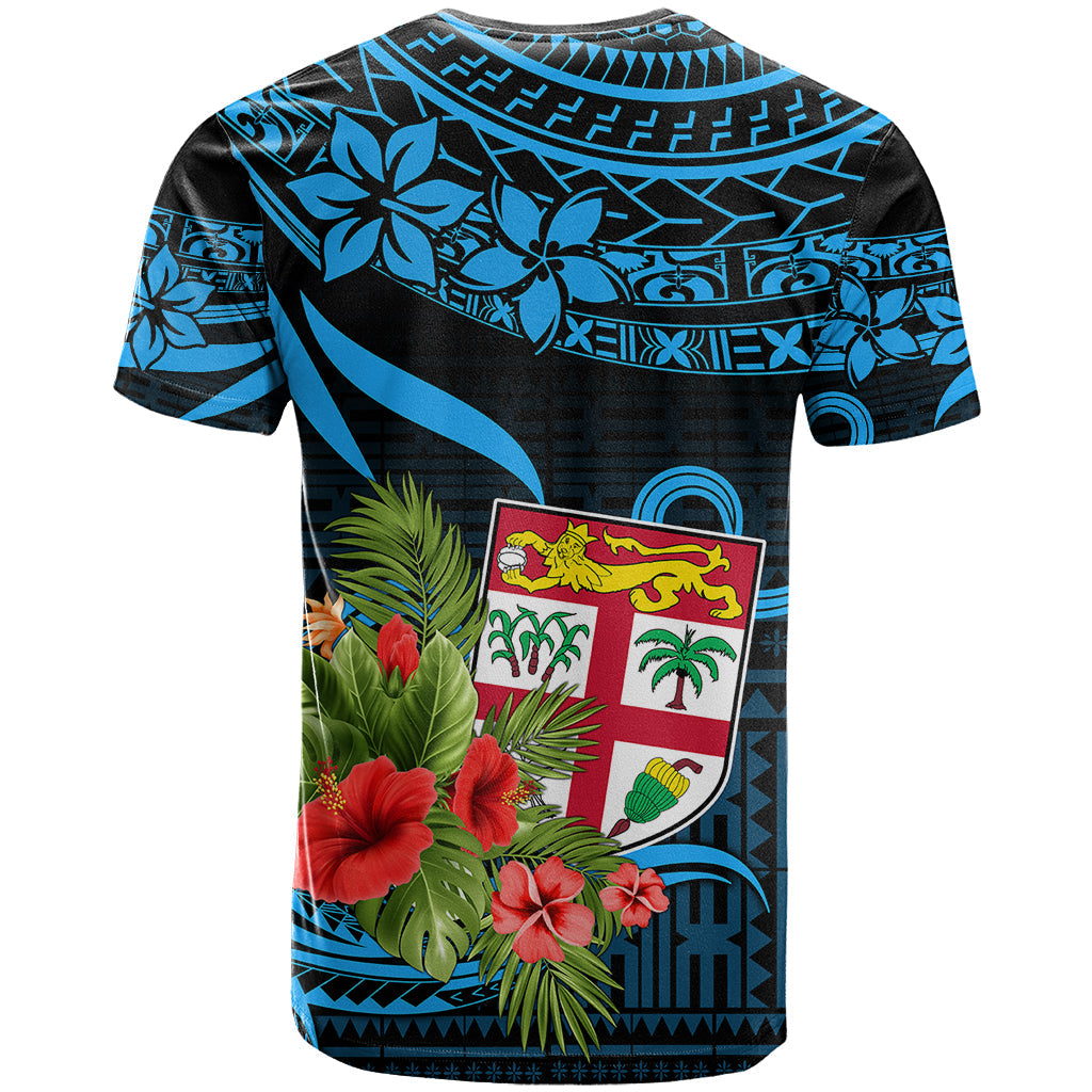 Custom Fiji Islands T-Shirt With Polynesian Tribal Happy National Day Graphic Tee
