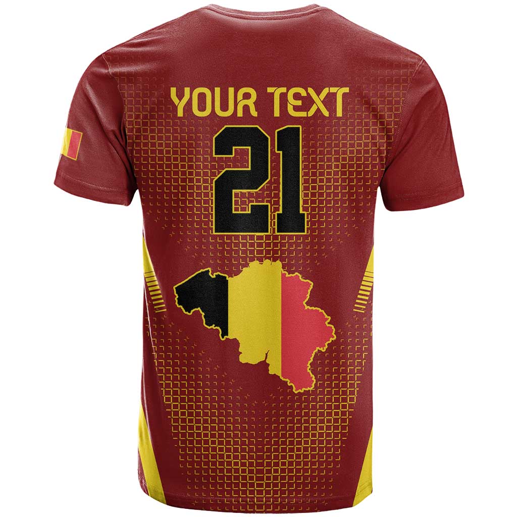 Custom Belgium Football T-Shirt Royal Belgian 1895 with Map Style Graphic Tee