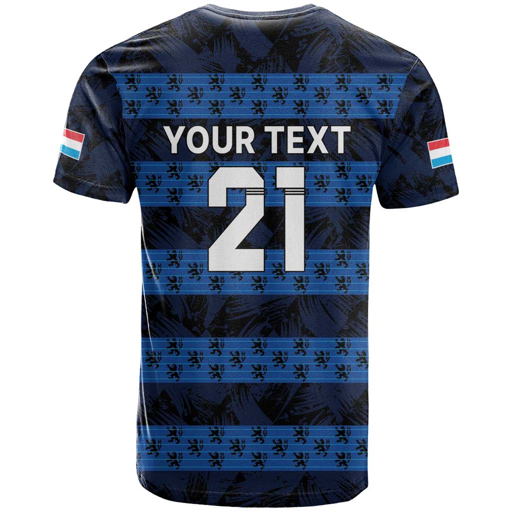 Luxembourg Football Custom T-Shirt The Red Lions Tribal Pattern Graphic Tee