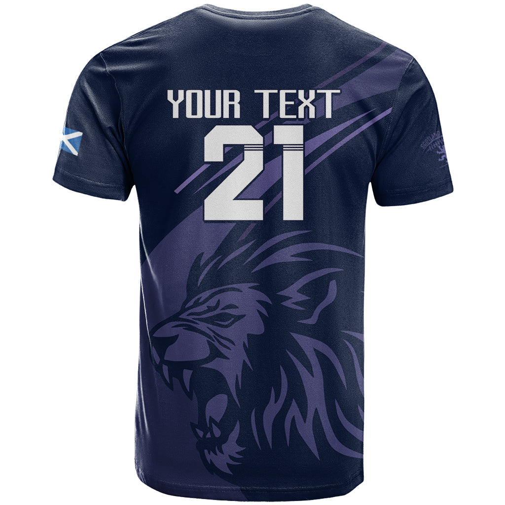 Custom Scotland Rugby T-Shirt Scottish Lion Sporty Style Graphic Tee