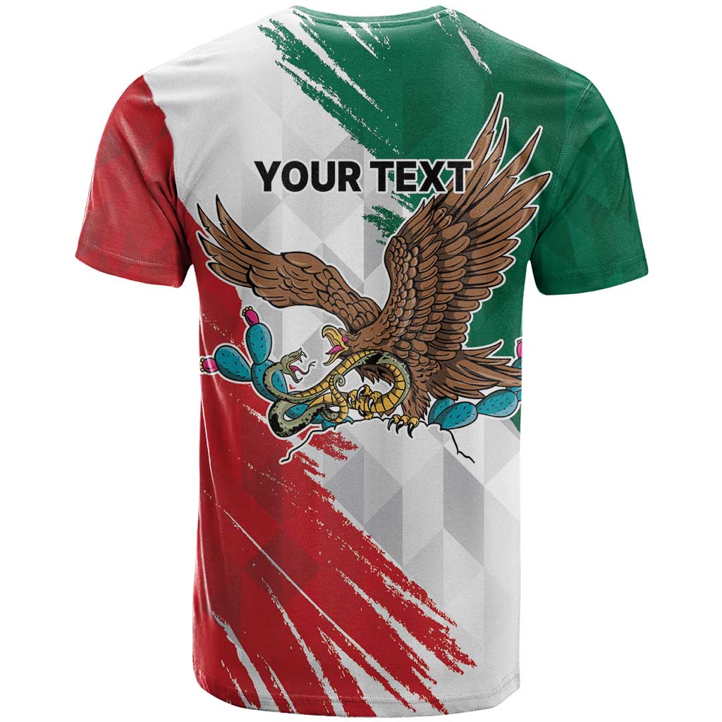 Eagle Devouring Snake Mexican Emblem Personalized T-Shirt Grunge Flag Style Graphic Tee