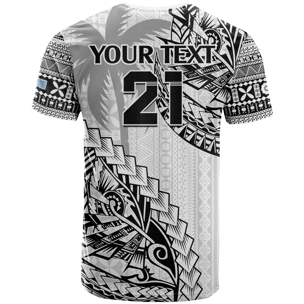 Custom Fiji Rugby T-Shirt Kaiviti Fijian Tribal World Cup White Graphic Tee