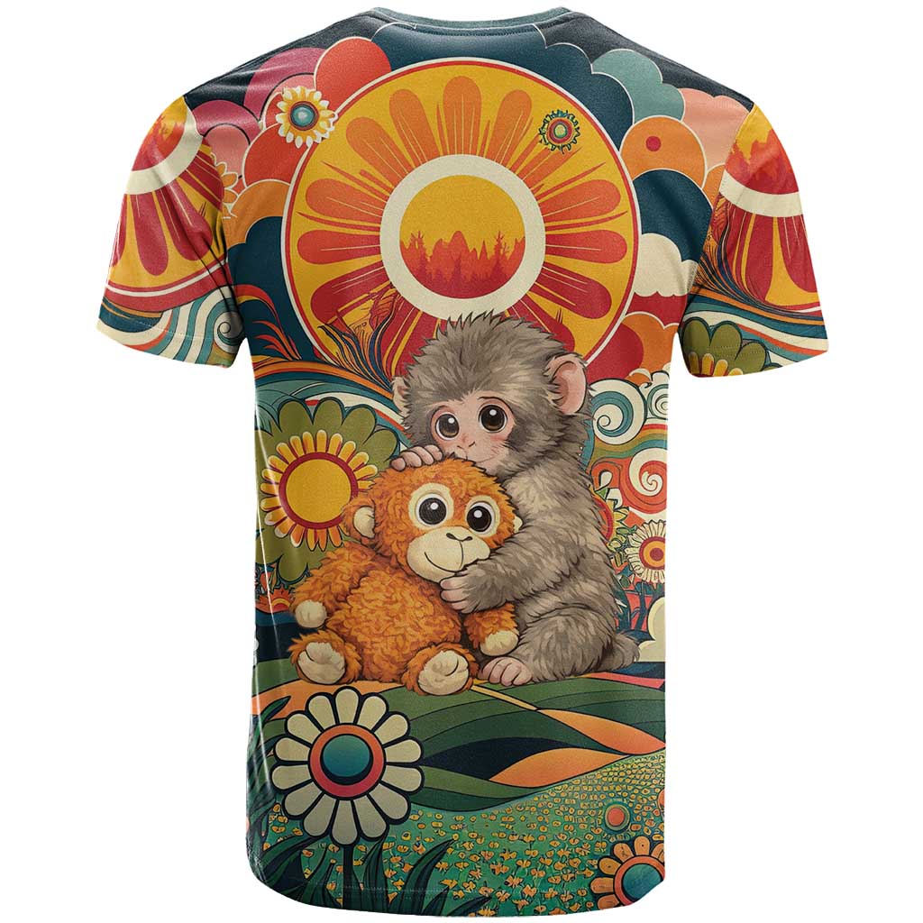 Baby Monkey Punch T-Shirt Retro 70s Hippie Groovy Style Graphic Tee