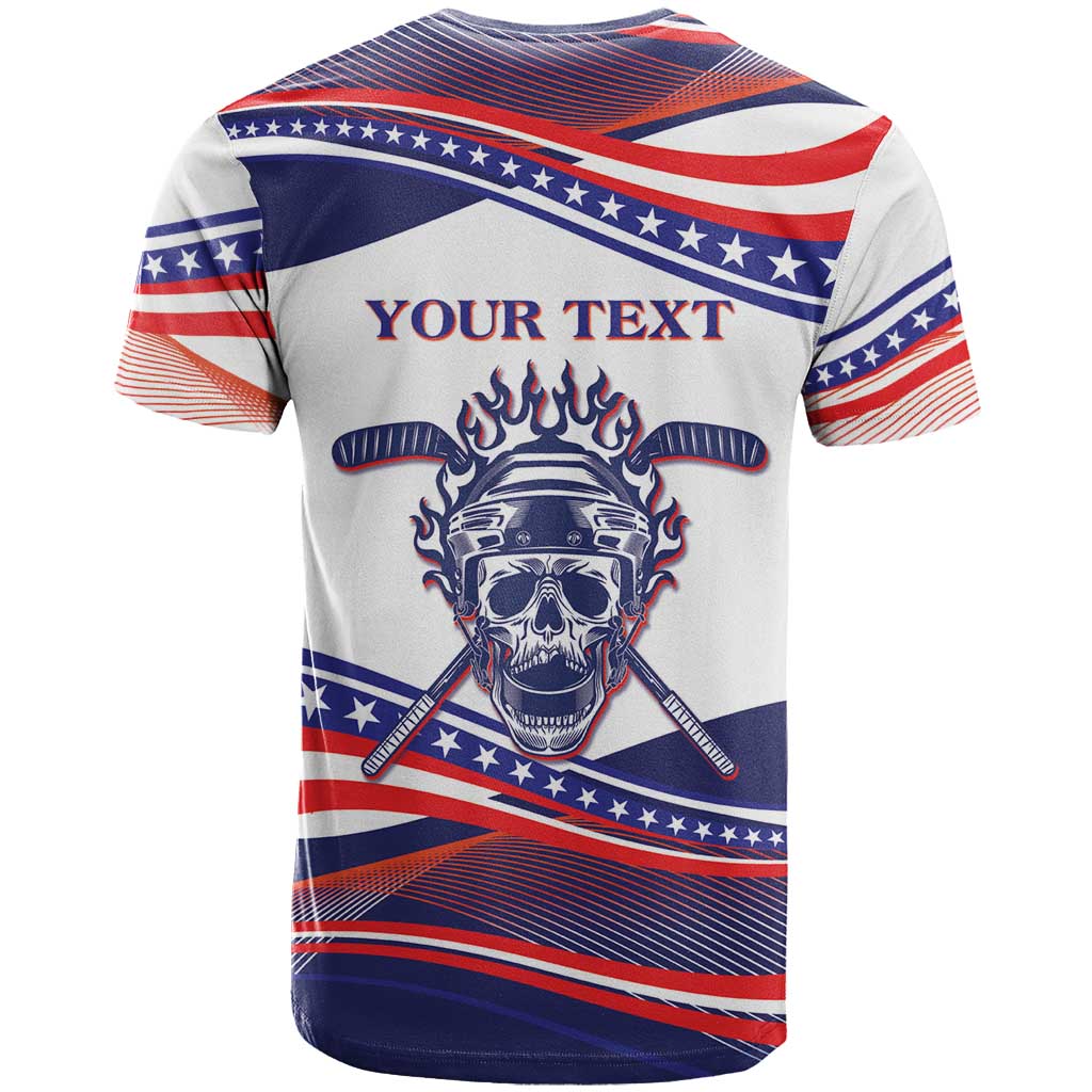 Personalized USA Hockey T-Shirt Losing Teeth Winning Wars Since 1776 White Graphic Tee