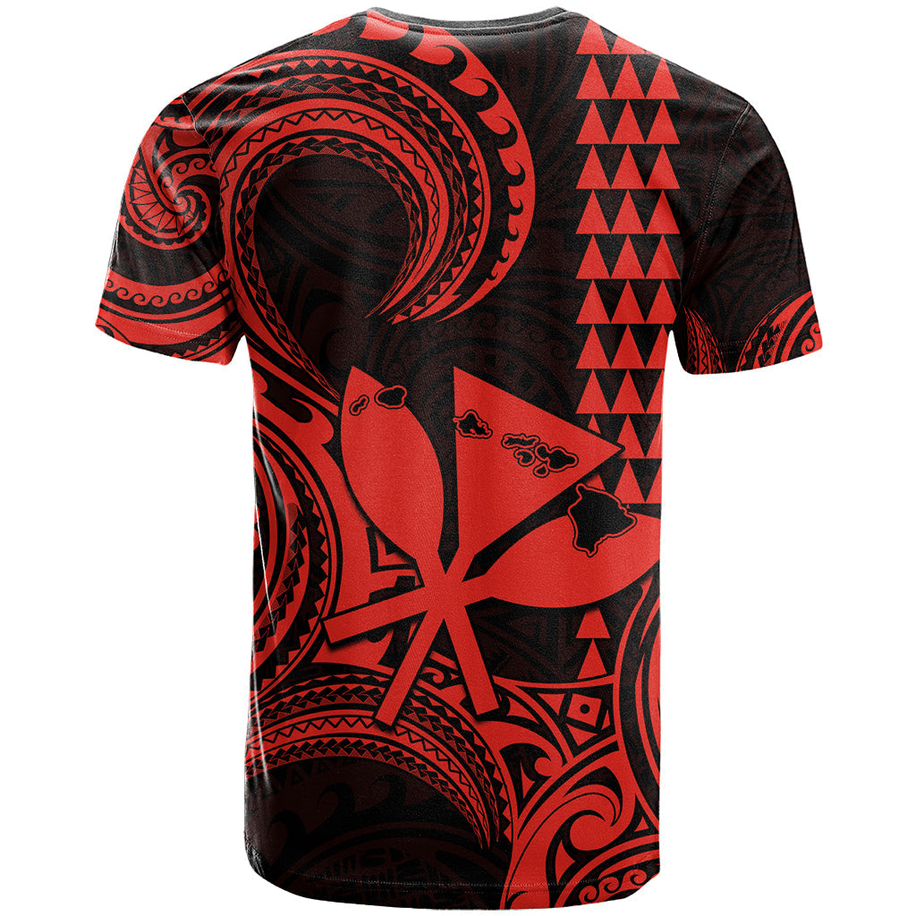 Custom Happy King Kamehameha Day Hawaii T-Shirt Paradise of the Pacific Tribal Kakau with Kanaka Maoli - Red Graphic Tee