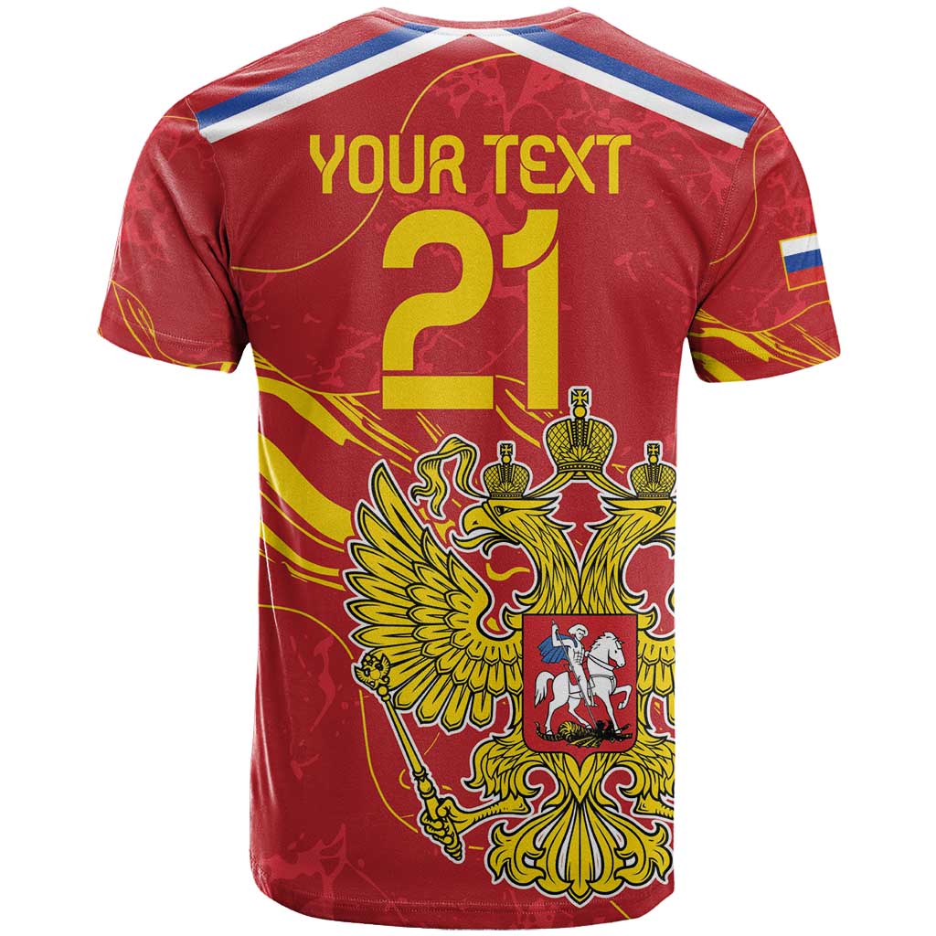 Custom Russia with Double-headed Eagle T-Shirt Graphic Tee