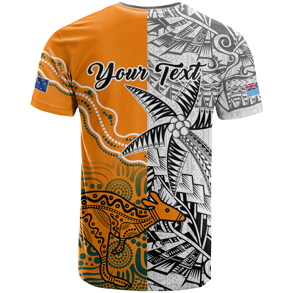 Personalised Fiji Australia Rugby T-Shirt World Cup Polynesia Tapa Mixed Indigenous Aboriginal Graphic Tee