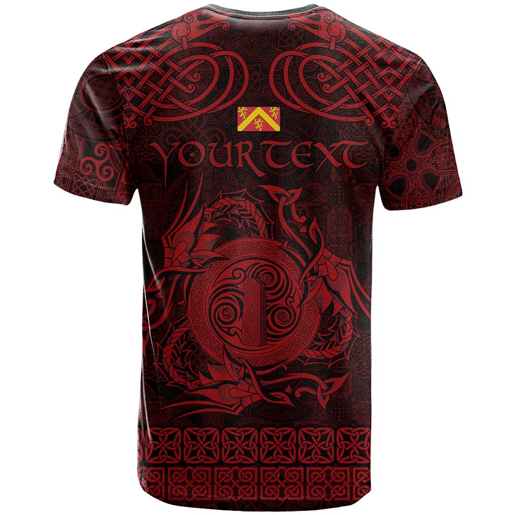 Personalized Anglesey Ynys Mon T-Shirt Red Standing Stone Celtic-inspired Graphic Tee
