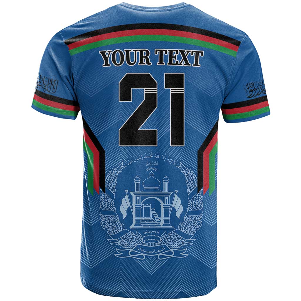 Custom Afghanistan Cricket T-Shirt Afghan Coat Of Arm with Special Flag Graphic Tee