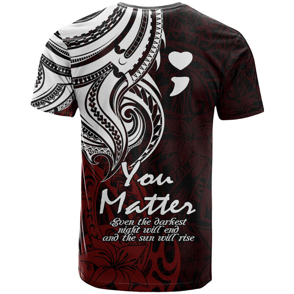 Your Matter Suicide Prevention T-Shirt Red Polynesian Tribal Graphic Tee