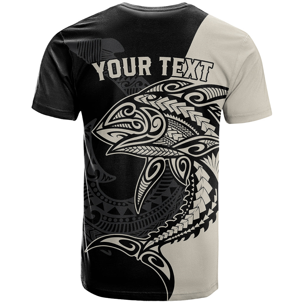 Personalised Polynesia Fishing T-Shirt With Maori Hei Matau Fish Hook Gold Art Graphic Tee