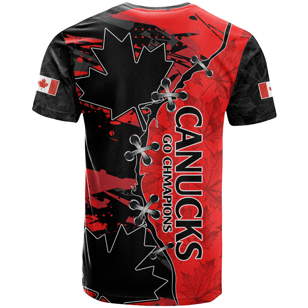 Canada Womens Soccer T-Shirt Go Canucks Maple Leaf Graphic Tee