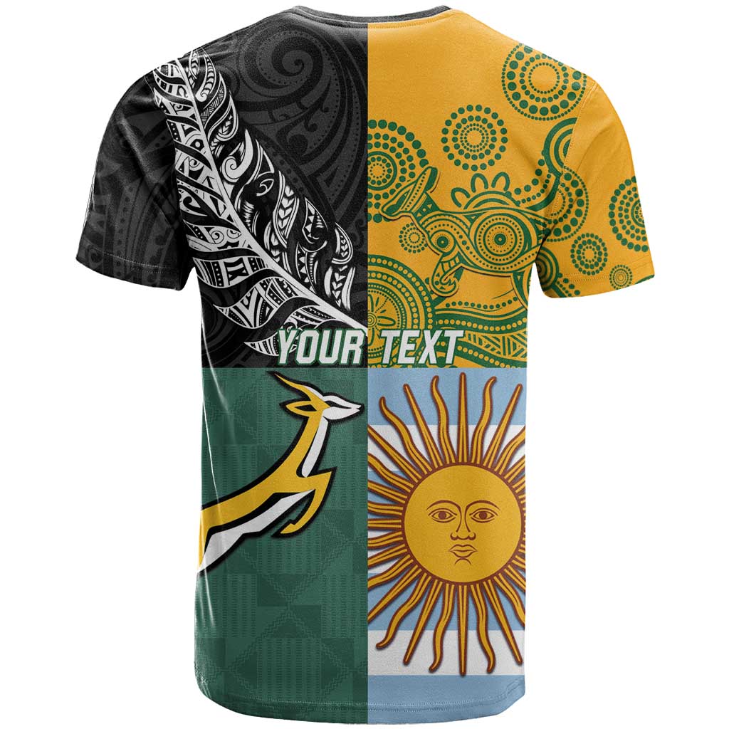Personalised Rugby 2025 Championship T-Shirt Combination of Southern Hemisphere Countries Graphic Tee