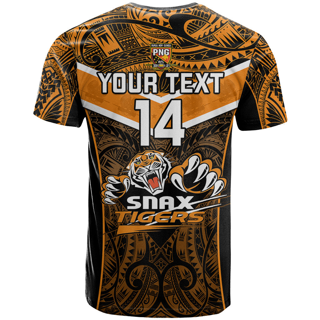 Custom Papua New Guinea Rugby T-Shirt Lae Snax Tigers PNG Polynesian Pattern Graphic Tee
