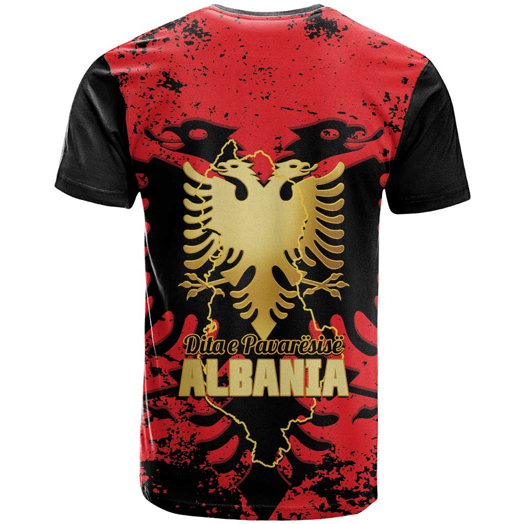 Albania Independence Day T-Shirt Dita e Pavaresise Map Grunge Style Graphic Tee