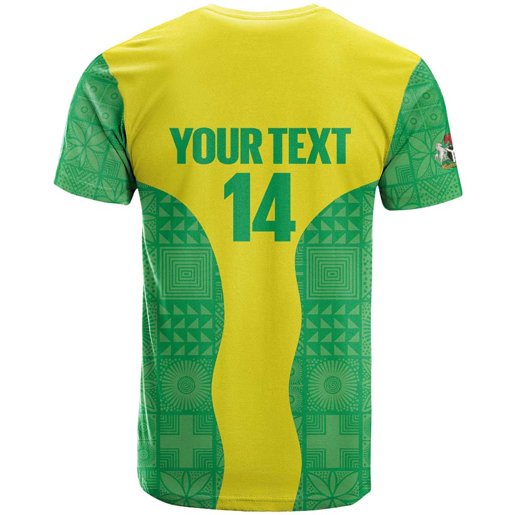Custom Nigeria Cricket T-Shirt Go Yellow Greens Graphic Tee
