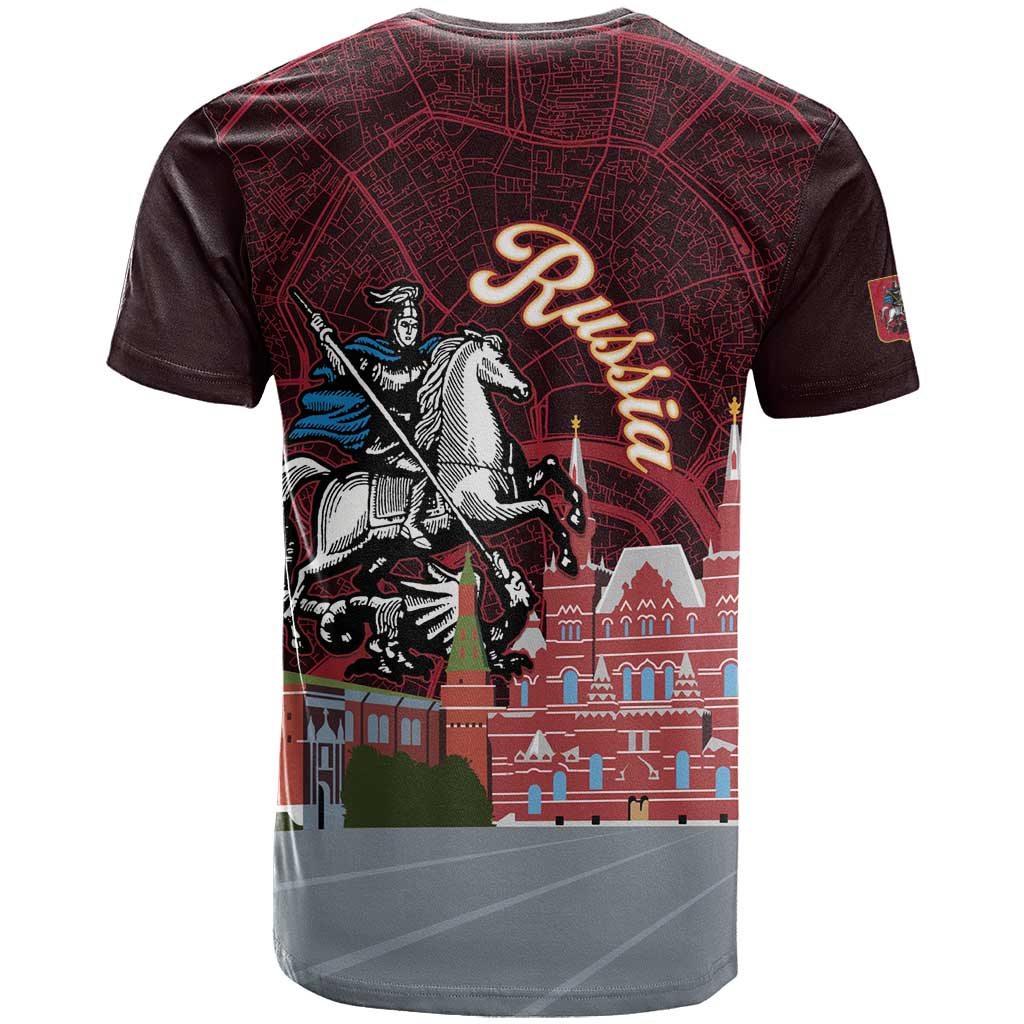 Russia Moscow Capital T-Shirt Moskva Red Square Map Graphic Tee