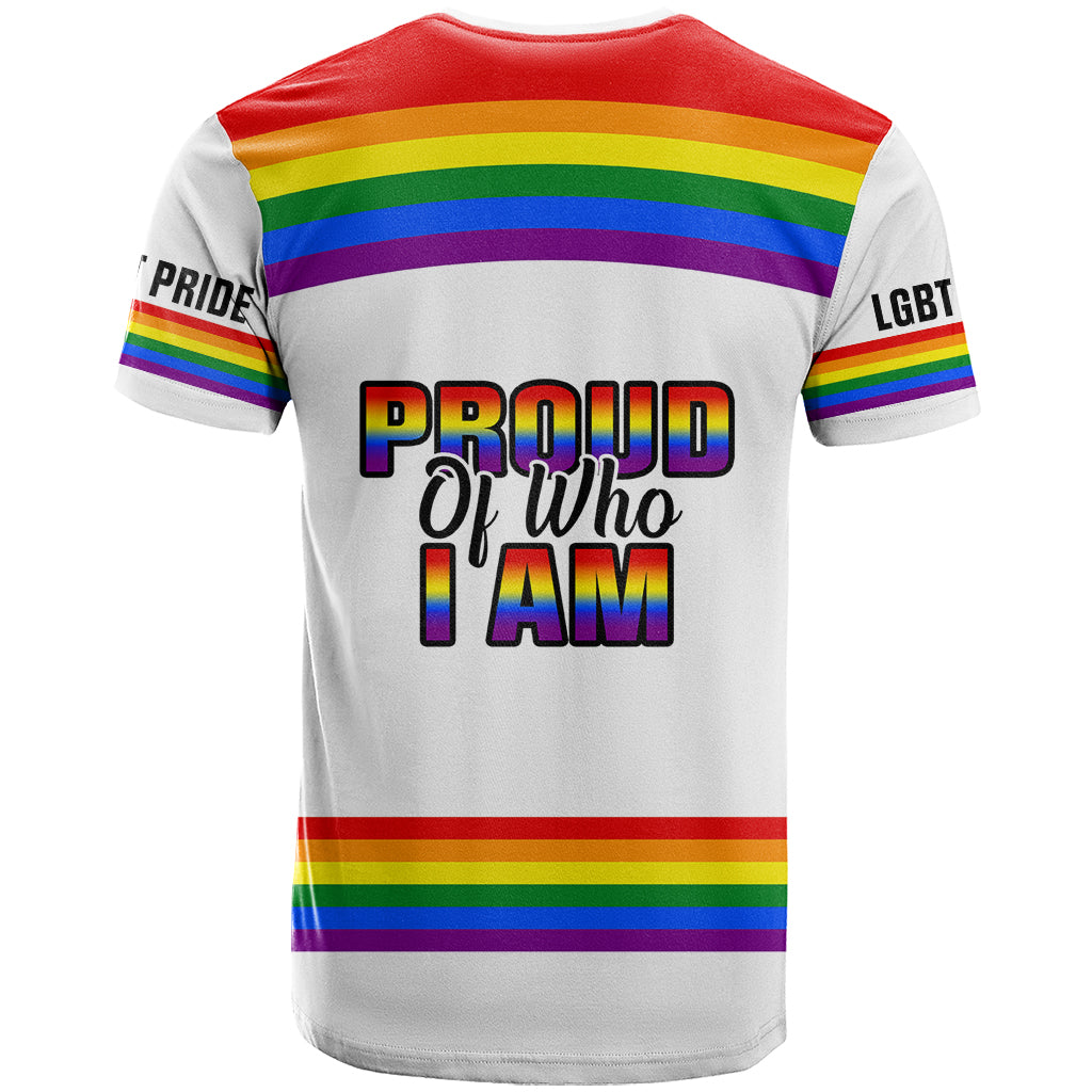 Pride Month LGBT T-Shirt Proud Of Who I Am White Graphic Tee