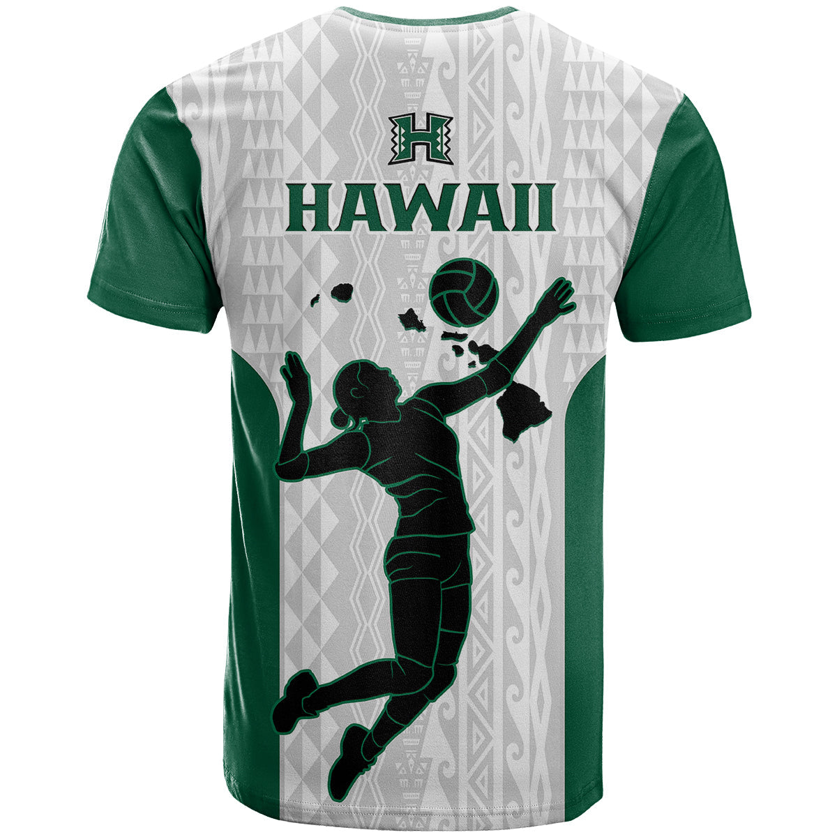 Hawaii VolleybT-Shirt Hawaiian Kakau White Style Graphic Tee
