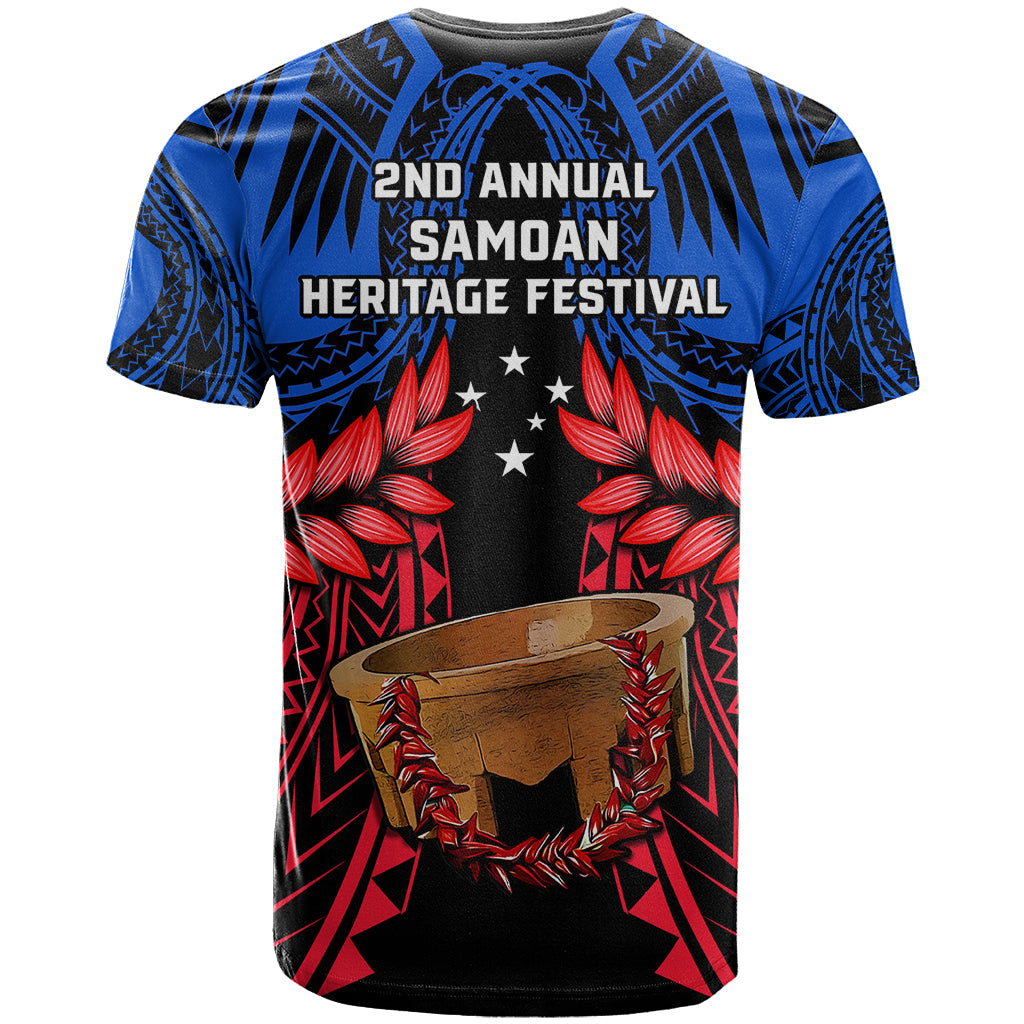 Samoa T-Shirt Heritage Festival Samoan Tattoo With Ula Fala Kava Bowl Graphic Tee