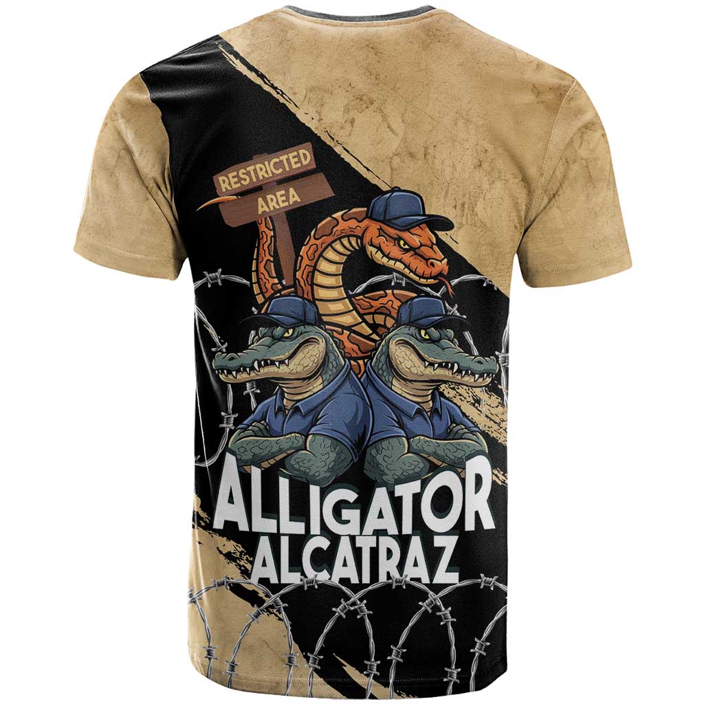 Alligator Alcatraz T-Shirt Gator and Python Restricted Area Graphic Tee