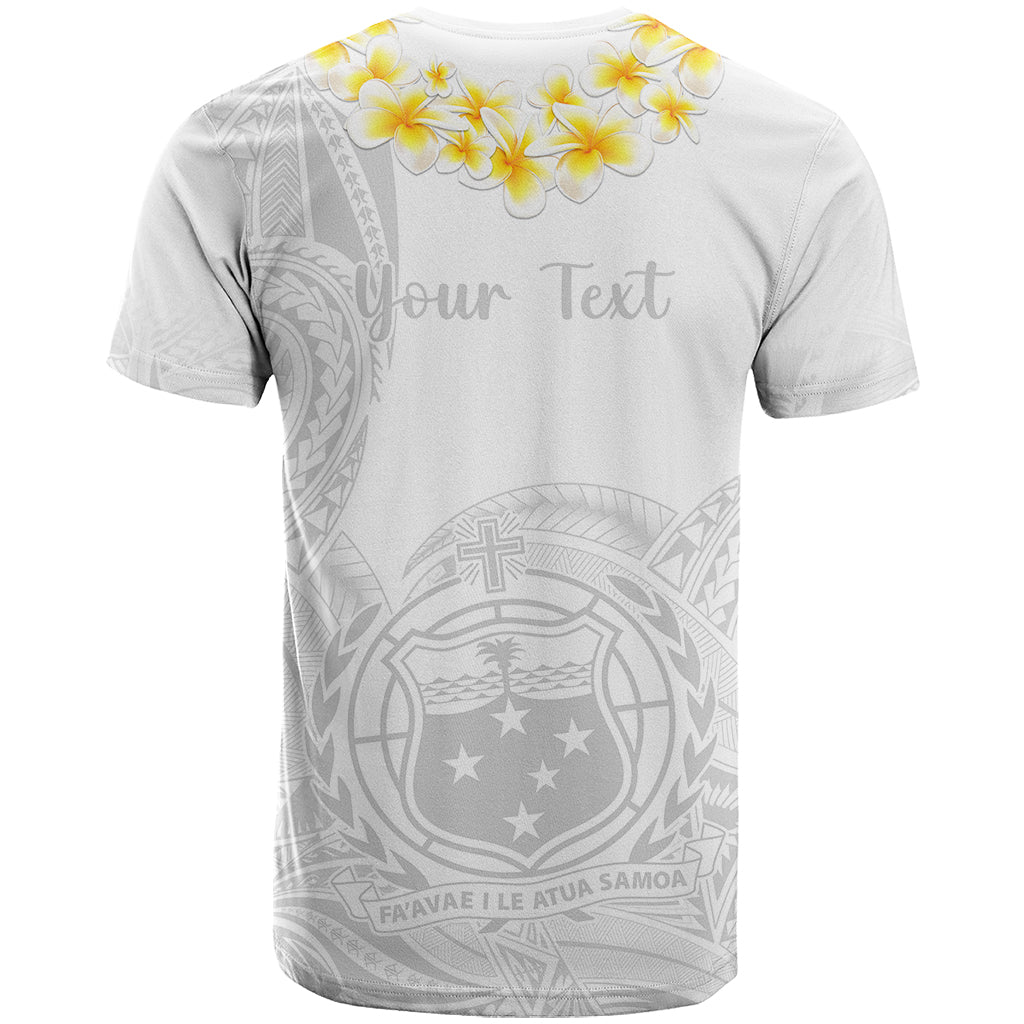 Personalised Samoa White Sunday T-Shirt Lotu Tamaiti With Coat Of Arms Graphic Tee