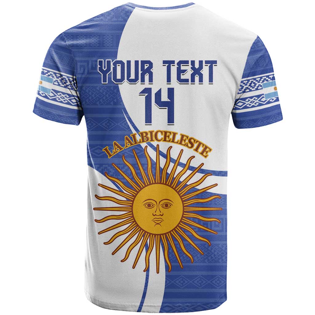 Custom Argentina Football T-Shirt Vamos La Albiceleste - Navy Blue Version Graphic Tee